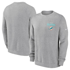 Miami Dolphins Primetime Club Fleece Pullover Sweatshirt - Heather Gray | Nike discount