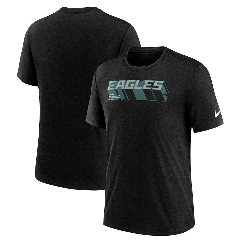Philadelphia Eagles Long Pass Tri-Blend T-Shirt - Heather Black | Nike outlet