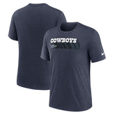 Dallas Cowboys Long Pass Tri-Blend T-Shirt - Heather Navy | Nike for sale