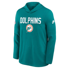 Miami Dolphins Big & Tall Alt Pack Dri-FIT Long Sleeve Hoodie T-Shirt - Aqua | Nike for sale