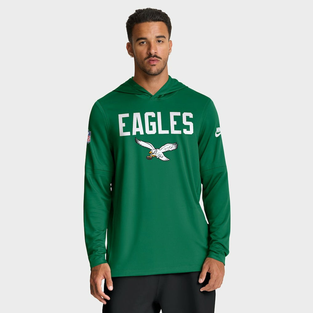Philadelphia Eagles Big & Tall Alt Pack Dri-FIT Long Sleeve Hoodie T-Shirt - Kelly Green | Nike for sale