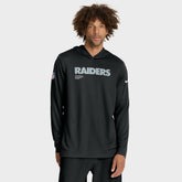 Las Vegas Raiders Big & Tall Sideline Dri-FIT Long Sleeve Hoodie T-Shirt - Black | Nike outlet