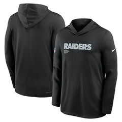Las Vegas Raiders Big & Tall Sideline Dri-FIT Long Sleeve Hoodie T-Shirt - Black | Nike outlet