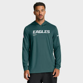Philadelphia Eagles Big & Tall Sideline Dri-FIT Long Sleeve Hoodie T-Shirt - Midnight Green | Nike cheap