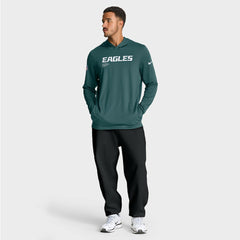 Philadelphia Eagles Big & Tall Sideline Dri-FIT Long Sleeve Hoodie T-Shirt - Midnight Green | Nike cheap