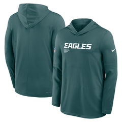 Philadelphia Eagles Big & Tall Sideline Dri-FIT Long Sleeve Hoodie T-Shirt - Midnight Green | Nike cheap