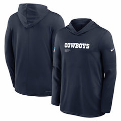 Dallas Cowboys Big & Tall Sideline Dri-FIT Long Sleeve Hoodie T-Shirt - Navy | Nike sale