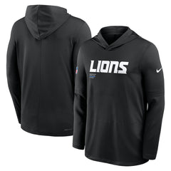 Detroit Lions Big & Tall Sideline Dri-FIT Long Sleeve Hoodie T-Shirt - Black | Nike discount