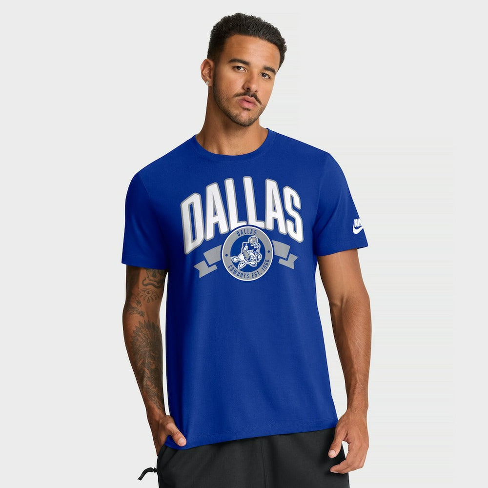 Dallas Cowboys Rewind Front and Back Hit Essential T-Shirt - Royal | Nike online