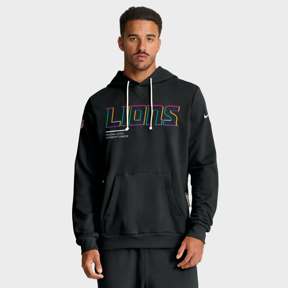 Detroit Lions Tall 2025 NFL Crucial Catch Sideline Standard Issue Dri-FIT Hoodie - Black | Nike discount