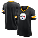 Pittsburgh Steelers Hometown Premium Hashmark V-Neck T-Shirt - Black sale