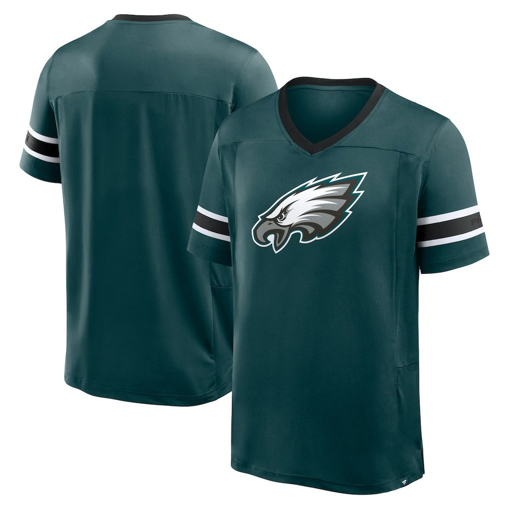 Philadelphia Eagles Hometown Premium Hashmark V-Neck T-Shirt - Midnight Green discount