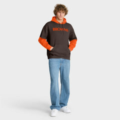 Cleveland Browns Helmet Retro Pullover Hoodie - Brown on sale