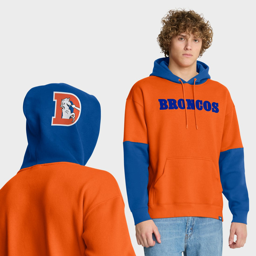 Denver Broncos Helmet Retro Pullover Hoodie - Orange outlet