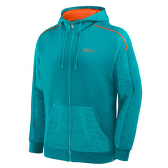 Miami Dolphins Checkdown Pass Full-Zip Hoodie - Aqua on sale