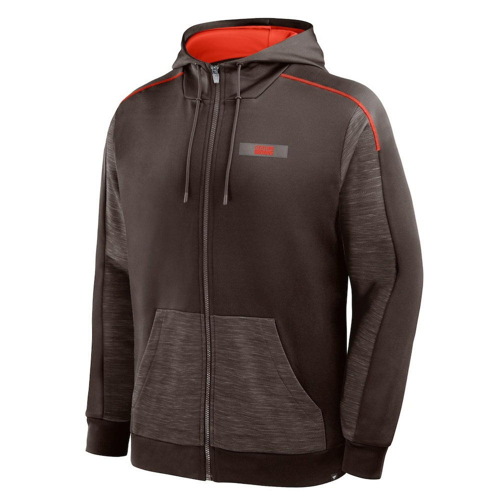 Cleveland Browns Checkdown Pass Full-Zip Hoodie - Brown for sale