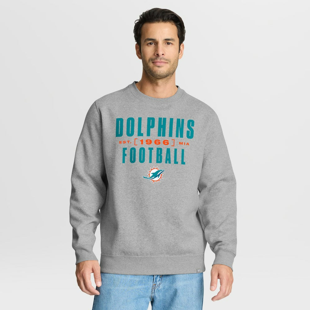 Miami Dolphins Powerful Throw Legacy Pullover Sweatshirt - Heather Gray on sale