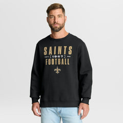 New Orleans Saints Powerful Throw Legacy Pullover Sweatshirt - Black on sale