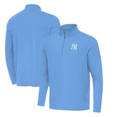 New York Yankees Antigua Intent Quarter-Zip Top - Powder Blue