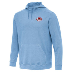 Cincinnati Reds Antigua Cloud Pullover Hoodie - Heather Powder Blue