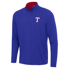 Texas Rangers Antigua Content Quarter-Zip Top - Royal