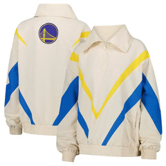 Golden State Warriors Terez Women's Retro Chevron Ripstop Quarter-Zip Windbreaker Jacket sale - White for sale