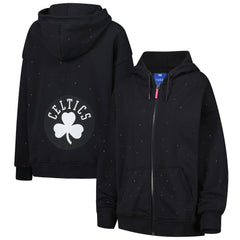 Boston Celtics Terez Women's Oversized Allover Gemstone Full-Zip Hoodie - Black online