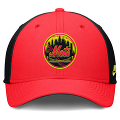 New York Mets Neon 90s Rise SwooshFlex Hat - Crimson/Black | Nike