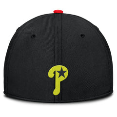 Philadelphia Phillies Neon 90s Rise SwooshFlex Hat - Crimson/Black | Nike