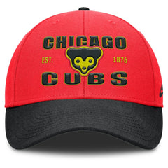 Chicago Cubs Neon 90s Rise Adjustable Hat - Crimson/Black | Nike