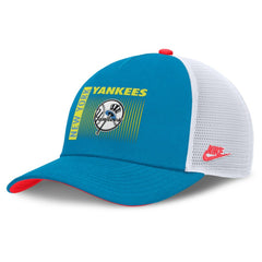 New York Yankees Neon 90s Rise Structured Performance Adjustable Trucker Hat - Blue | Nike