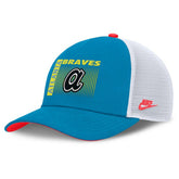 Atlanta Braves Neon 90s Rise Structured Performance Adjustable Trucker Hat - Teal | Nike