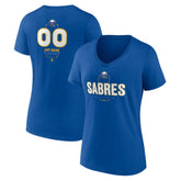Buffalo Sabres Women's Personalized Name & Number Midfielder V-Neck T-Shirt Royal