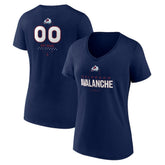 Colorado Avalanche Women's Personalized Name & Number Midfielder V-Neck T-Shirt Navy