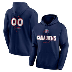 Montreal Canadiens Personalized Name & Number Midfielder Pullover Hoodie Navy