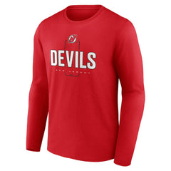 New Jersey Devils Personalized Name & Number Midfielder Long Sleeve T-Shirt Red