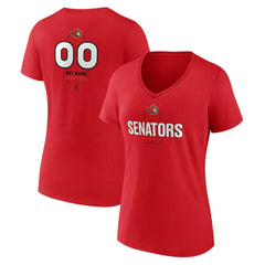 Ottawa Senators Women's Personalized Name & Number Midfielder V-Neck T-Shirt Red