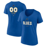 St. Louis Blues Women's Personalized Name & Number Midfielder V-Neck T-Shirt Blue