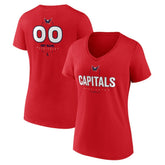 Washington Capitals Women's Personalized Name & Number Midfielder V-Neck T-Shirt Red