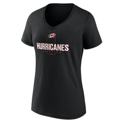 Carolina Hurricanes Women's Personalized Name & Number Midfielder V-Neck T-Shirt Black