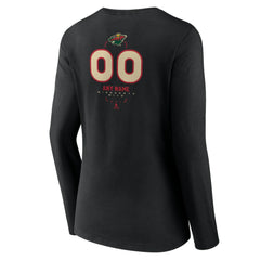 Minnesota Wild Women's Personalized Name & Number Midfielder Long Sleeve V-Neck T-Shirt Black