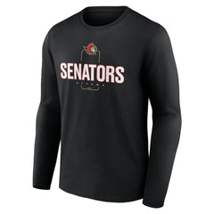 Ottawa Senators Personalized Name & Number Midfielder Long Sleeve T-Shirt Black