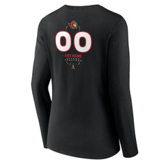 Ottawa Senators Women's Personalized Name & Number Midfielder Long Sleeve V-Neck T-Shirt Black
