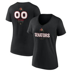 Ottawa Senators Women's Personalized Name & Number Midfielder V-Neck T-Shirt Black