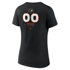 Philadelphia Flyers Women's Personalized Name & Number Midfielder V-Neck T-Shirt Black