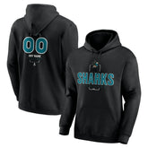 San Jose Sharks Personalized Name & Number Midfielder Pullover Hoodie Black