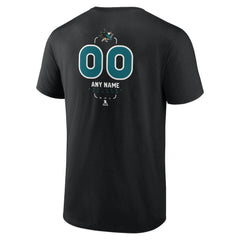 San Jose Sharks Personalized Name & Number Midfielder T-Shirt Black