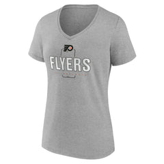 Philadelphia Flyers Women's Personalized Name & Number Midfielder V-Neck T-Shirt Gray