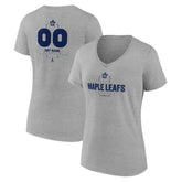 Toronto Maple Leafs Women's Personalized Name & Number Midfielder V-Neck T-Shirt Gray
