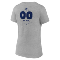 Toronto Maple Leafs Women's Personalized Name & Number Midfielder V-Neck T-Shirt Gray